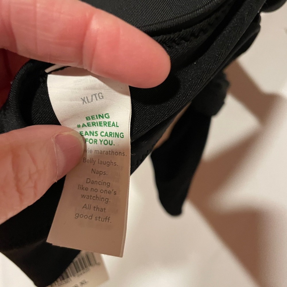 Aerie black tie back bikini top size XL new with tag - Picture 2 of 3